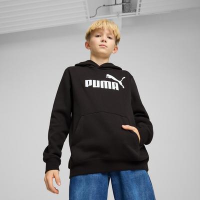 Kapuzensweatshirt PUMA "ESS NO. 1 LOGO HOODIE FL B", Kinder, Gr. 128, schwarz (puma schwarz), Fleece, Obermaterial: 66% Baumwolle, 34% Polyester, bedruckt, sportlich, regular fit normal, Langarm, Sweatshirts Image