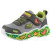 Lauflernschuh SKECHERS "PLAY SCENE", Kinder, Gr. 21, grau (grau, limette), Textil, Lederimitat, animal-print, sportlich, Schuhe, Sneaker, Babyschuh mit Klettverschluss, Größenschablone zum Download