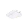 Plateausneaker TOMMY HILFIGER "CHIC COURT SNEAKER", Damen, Gr. 42, weiß, Leder, sportlich, Schuhe, Freizeitschuh, Halbschuh, Schnürschuh, goldfarbenes Schmuckelement, Topseller