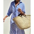 Damen Langes Kleid Maxikleid Baumwoll-Leinen-Kleider Hemdblusenkleid Freizeitkleid Baumwoll-Leinenkleid Stilvoll Lässig Urlaub Täglich Date Normale Passform Gestreift Langarm Revers Gelb Hellgrün