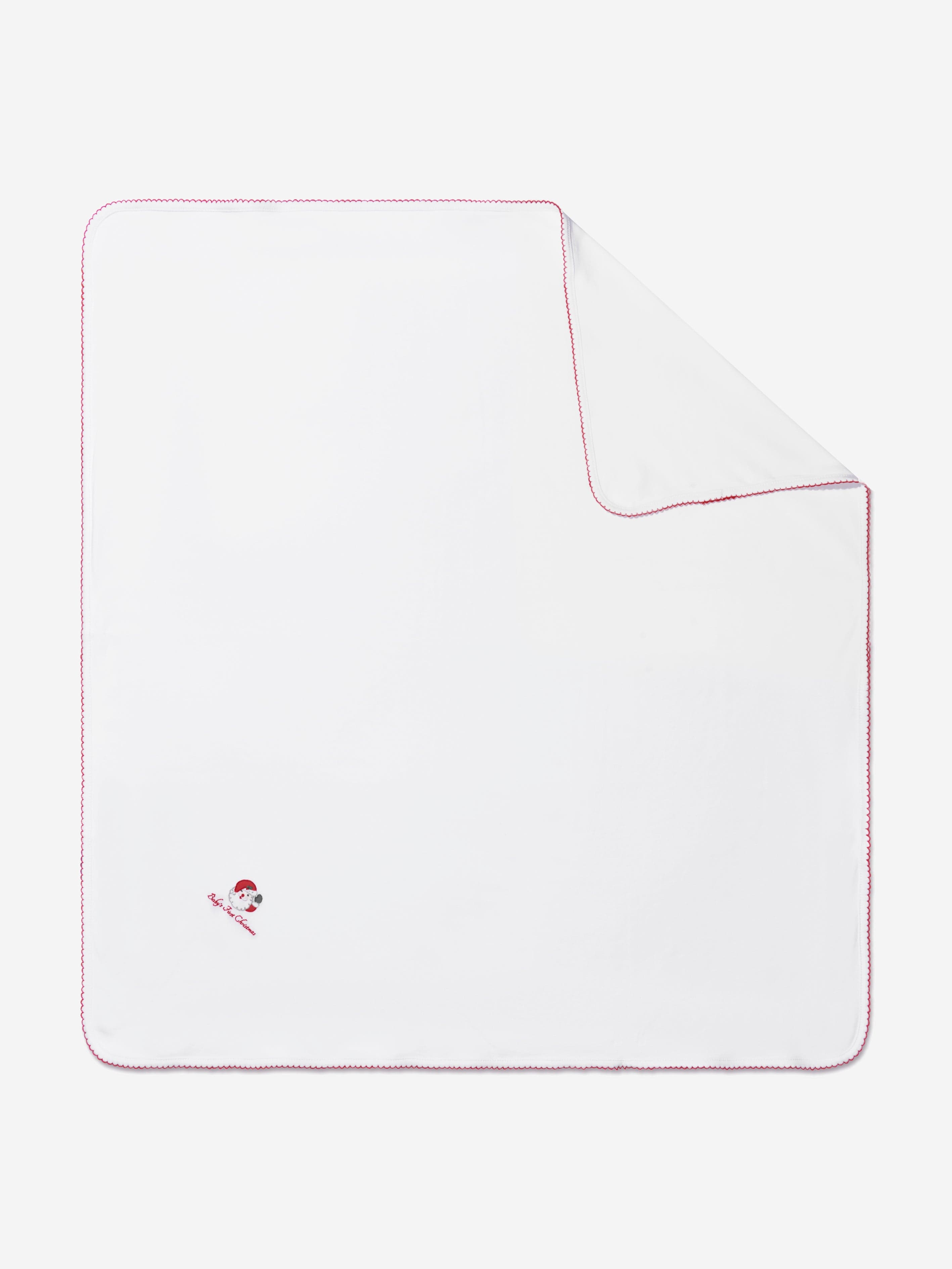 Magnolia Baby Winking Santa Receiving Blanket in White - One Size | Magnolia Sale | Discount Designer Brands