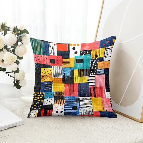 Vintage Geometrische Dekorative Wurfkissenbezüge 1PC Weiches Quadrat Sofa Kissenbezug Kopfkissenbezug für Schlafzimmer Wohnzimmer Sofa Stuhl Image
