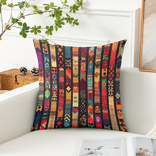 Floraler Patch dekorative Kissenbezüge 1STK Weicher quadratischer Sofakissenbezug Kissenbezug für Schlafzimmer Wohnzimmer Sofa Stuhl Image