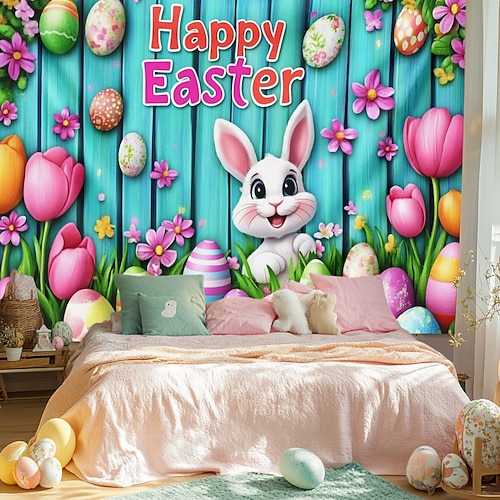 Hängender Wandteppich Hase Wandkunst großer Wandteppich Wanddekoration Fotokulisse Deckenüberwurf Vorhang Zuhause Schlafzimmer Wohnzimmer Dekoration Image