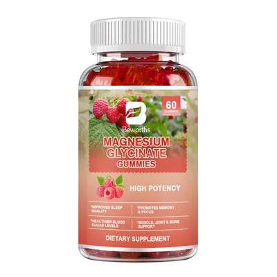 BEWORTHS Glycine Magnesium Gummies Magnesium Potassium Supplements for Sleep, Relaxation, Sedation,