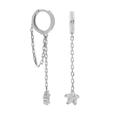 dKeniz - Ohrhänger 925/- Sterling Silber Zirkonia weiß Ohrringe 1 ct Weiss Damen