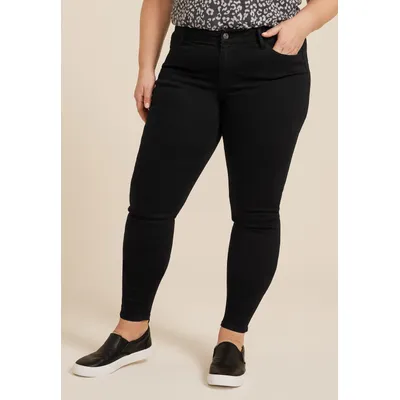 Maurices Plus Size Jeans Women's Jeans Black Mid Rise Jegging Size 16W
