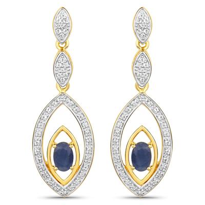 Vira Jewels - Ohrringe 925/- Sterling Silber Saphir blau 1,49 ct. 1 ct Damen