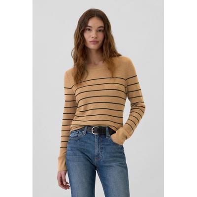 Gap Womens Beige Ribbed Crew Neck Bella Jumper - Beige