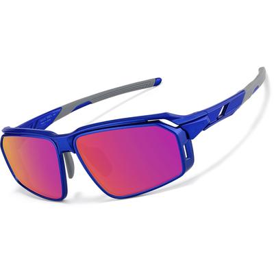 Zenni Sunglasses Blue With Rose Gold Mirror Plastic Full Rim Frame