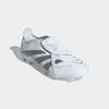 Fußballschuh ADIDAS PERFORMANCE "PREDATOR LEAGUE FOLD-OVER TONGUE FG/MG", Gr. 42,5, cloud weiß, silber metallic, bright royal, Synthetik, sportlich, Schuhe
