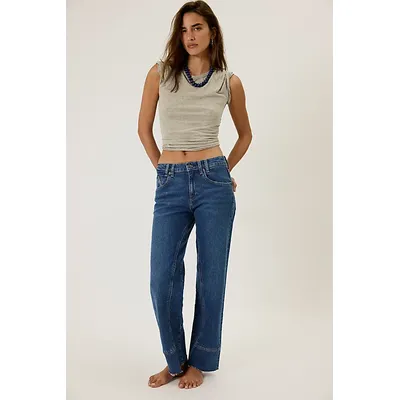 We The Free Risk Taker Mid-Rise Jeans at Free People in Be Bold, Size: 30 S