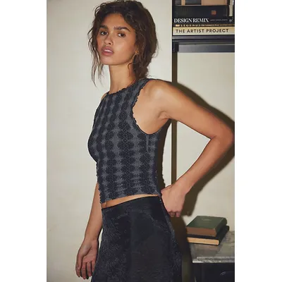 Good Find Seamless Tank Top by Intimately at Free People in Washed Black, Size: XS/S