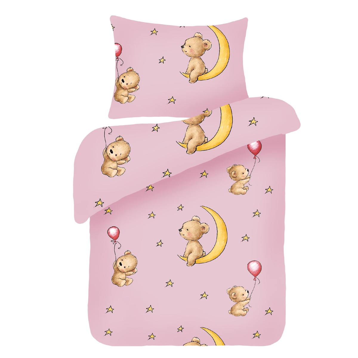 Bestlivings Kinder Bettwäsche 100x135cm / 40x60cm - Bärchen Rosa Image
