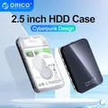 Custodia per HDD di archiviazione esterna ORICO Type-C da 2,5 pollici SATA 5 Gbps Design Cyberpunk Custodia per disco rigido HDD SSD trasparente per custodia per PC