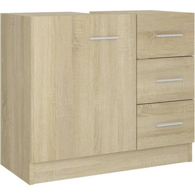 Waschbeckenunterschrank,Waschtischunterschrank Sonoma-Eiche 63x30x54 cm Holzwerkstoff Vidaxl Image
