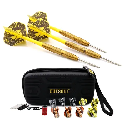 CUESOUL BIG BEAST 90 % Wolfram-Dartpfeile mit 26 g Stahlspitze und Titanniumbeschichtung in Gold Image