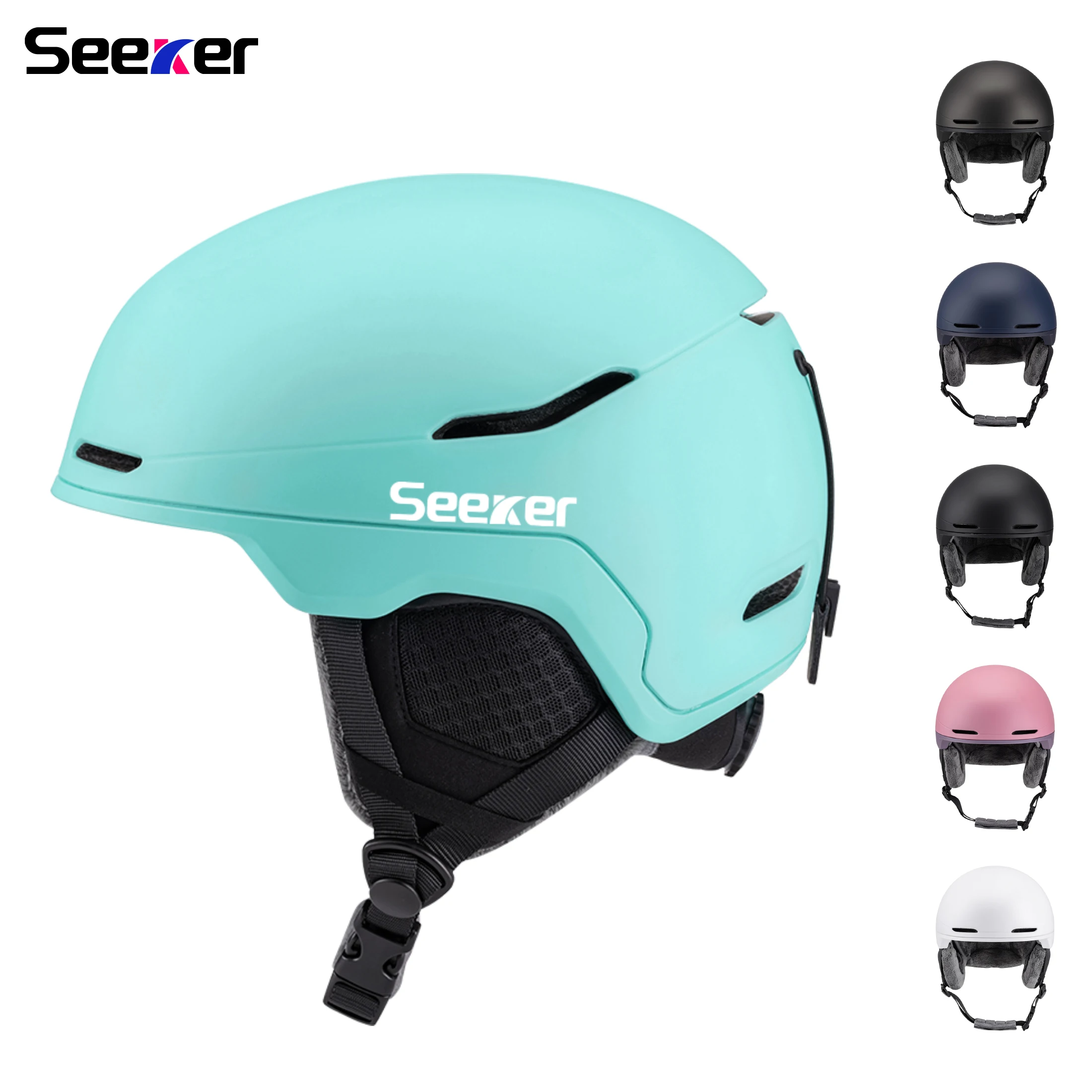 Seeker Winter Ski Helm Einteilige Erwachsene Kinder Universal Schnee Helm Skating Ski Snowboard Outdoor Sport Schutzhelme Image