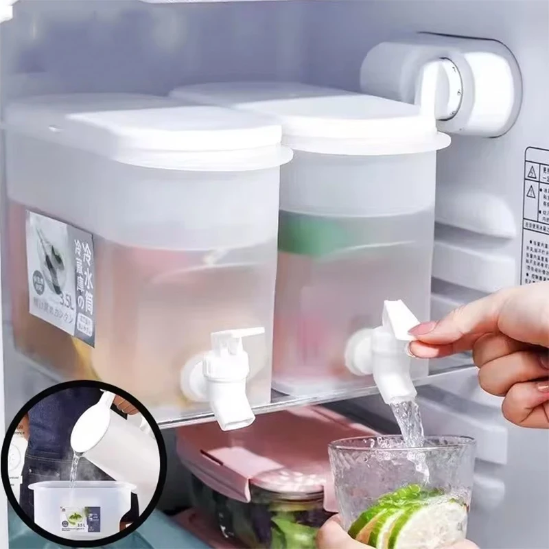 3,5 l Kaltwasser krug mit großem Fassung vermögen und Wasserhahn im Kühlschrank Image