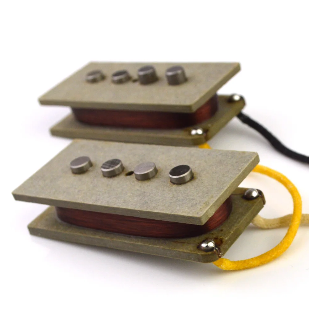 Vintage-Stil Single Coil 4 Saiten Pbass Plain Emaille Draht Präzision Pickup Grey Grundplatte Alnico 5 10,8 k E-Bass-Gitarre Image