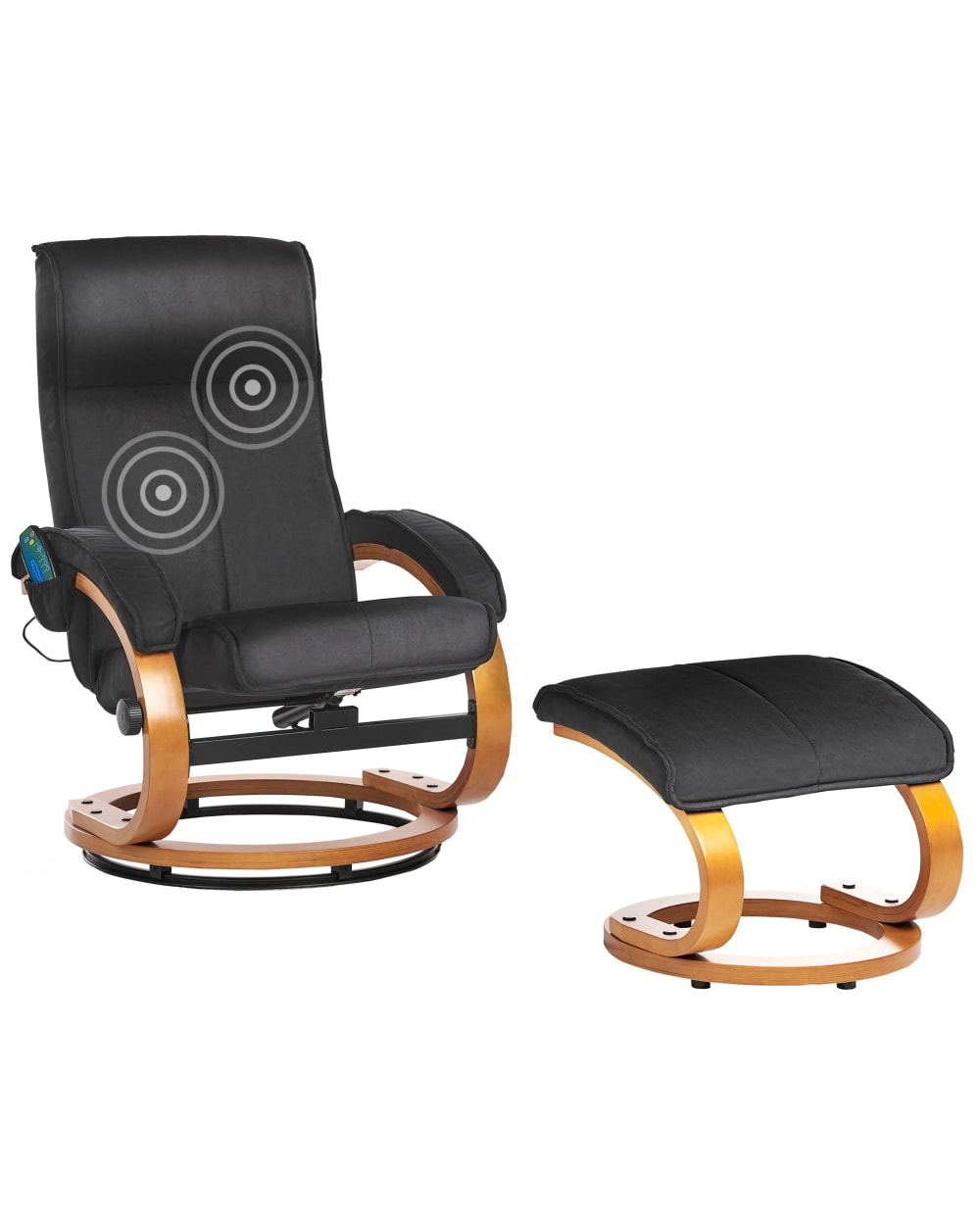 Fauteuil massant tissu noir