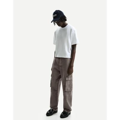 Bershka Relaxed-Fit Cargo Trousers Men 28 Grey