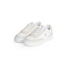 Sneaker CALVIN KLEIN JEANS "CLASSIC CUPSOLE MIX IN", Damen, Gr. 39, weiß (weiß kombiniert), Leder, sportlich, Schuhe, Schnürschuh, Freizeitschuh, Halbschuh mit Plateausohle