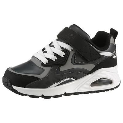 Sneaker SKECHERS KIDS "UNO GEN1", Kinder, Gr. 32, grau (grau, schwarz), Lederimitat, sportlich, Schuhe, Keil,-Schnürschu