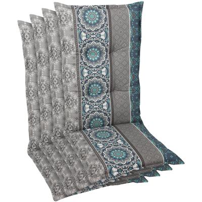 Hochlehnerauflage GO-DE, blau, B:50cm H:7cm T:120cm, Polyester, Baumwolle, Polyurethan, Polsterauflagen, Maße ca.: 50 cm x 120 cm x 7 cm Image