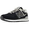 Sneaker NEW BALANCE "ML574 Core", Gr. 47,5, schwarz-weiß (schwarz, grau), Leder, Textil, Schuhe Modernsneaker, Topseller
