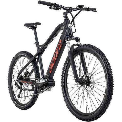 ADORE E-Bike E-Mountainbike Hardtail 27,5 Adore Xpose Mittelmotor 36 V/14 Ah Li-Ion-Akku, Größe 51 in Schwarz