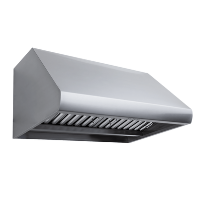 Wall-Mounted Range Hood, Convertible to Ductless, 1000/2000 CFM, Stainless Steel Finish, Outdoor Rated | Proline PLJW 109 / 36 inches wide / 430 Stainless Steel (indoors) / Dual motor (2000 CFM)