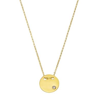 Celesta Gold - Halskette 375/- Gold Zirkonia Ketten 1 ct Weiss Damen