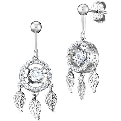 Julie Julsen - Ohrhänger 925/- Sterling Silber Zirkonia weiß Ohrringe 1 ct Weiss Damen