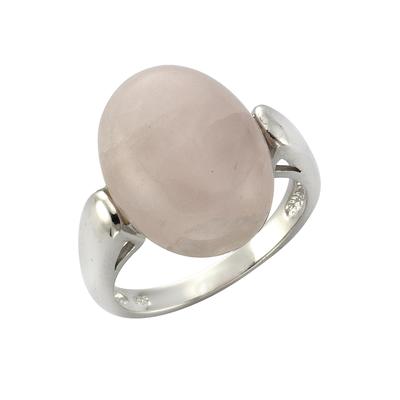 Zeeme - Ring 925/- Sterling Silber Rosenquarz rosa Ringe 1 ct Damen