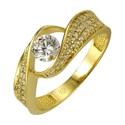 Celesta Gold - Ring 375/- Gold Zirkonia weiß Ringe 1 ct Weiss Damen