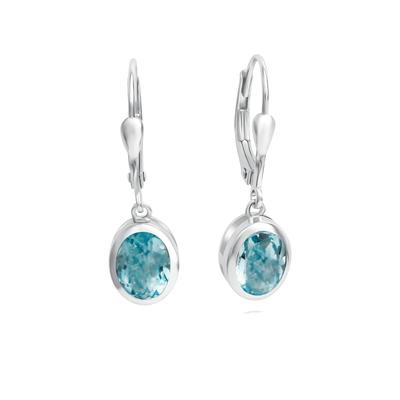 Celesta - Ohrhänger 925/- Sterling Silber Blautopas beh. blau Ohrringe 1 ct Weiss Damen