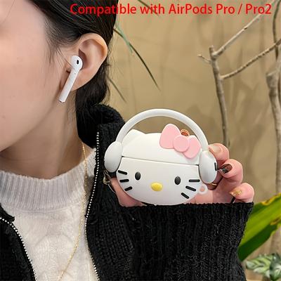 TEMU Hello Kitty Silicone Case For /3 & Pro, Cartoon Protective Cover, Anti-scratch, Shockproof Earphone Accessory, Case, Image