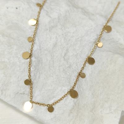 TEMU Fashionable And Elegant 18k Gold-plated Stainless Steel Round Charm Pendant Jewelry Image