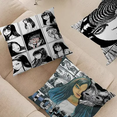 Horror Anime Tomie Junji Ito Kissenbezug Toon Geschenk Kissenbezug Schlafzimmer Home Sofa Stuhl Sitz Image