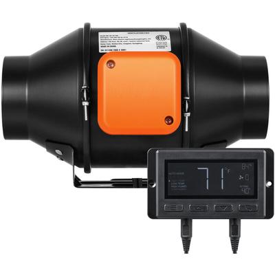 Inline Duct Fan 4-Zoll 205 cfm mit Temperatur-Feuchtigkeits-Controller Quiet EC-Motor Lüftung Image