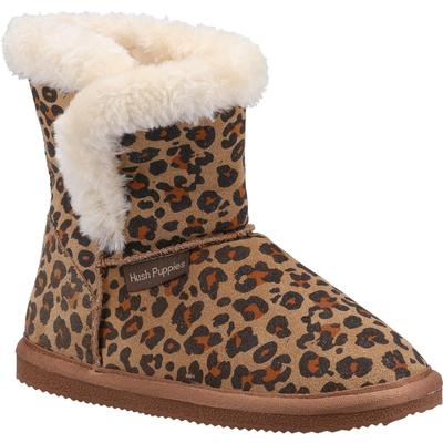Hush Puppies Mädchen Ashlynn Leopard Print Wildleder Hausschuhe (Leopard) Image