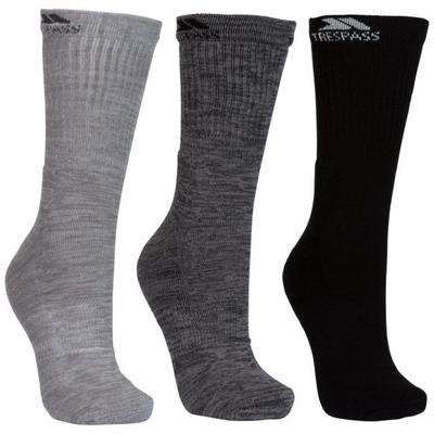 Trespass Herren Trekkingsocken Jackbarrow, 3er-Packung (Dunkelgrau/Hellgrau/Schwarz) Image