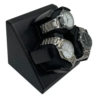 Watch Winder for Automatic Watches Box 3 Watches PU Leather Rotating Storage Display Automatic
