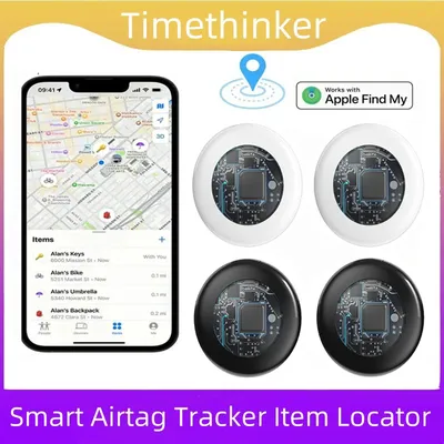Timethinker Bluetooth GPS Tracker Smart Tag Airtag Work with Apple Find My APP ITag Locator Air
