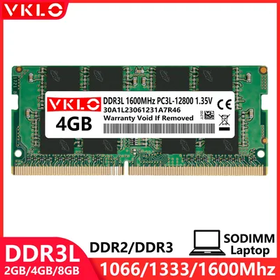 DDR3 DDR3L 4GB 8GB Laptop Memories Ram 8500 10600 12800 PC3 1.5V PC3L 1.35V 204Pin 1066 1333 1600Mhz