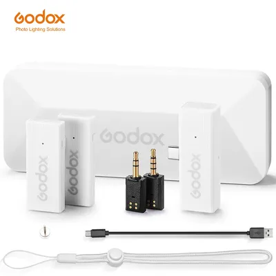 Godox MoveLink Mini LT UC Wireless Microphone 2.4GHz Transmitter Receiver Lavalier Mic for iPhone