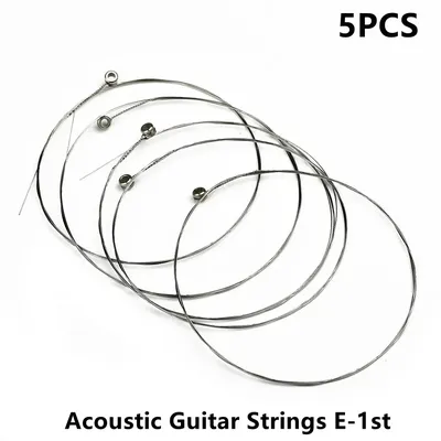 High Quality Single Guitar Strings Silvery 1st E 5 Pcs Acoustic Bass Gauges .012 Guitars Top Musical