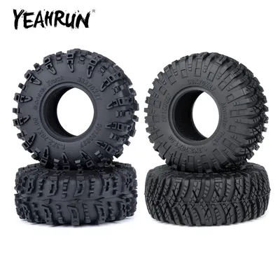 YEAHRUN 4Pcs 1.3 inch 33*70*27mm Swamper Mud Terrain Rubber Wheel Tires for Axial SCX24 1/24 TRX-4M