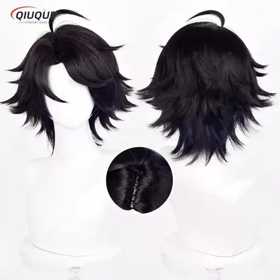 Prospector Norton Campbell Cosplay Wig Short Black Wig Cosplay Anime Wig Heat Resistant Synthetic